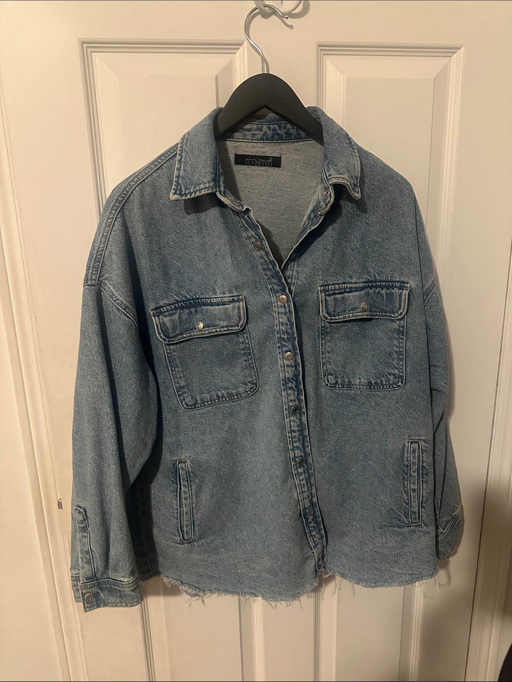 Mavi Oversized Light blue Tamara Distressed shirt/jacket